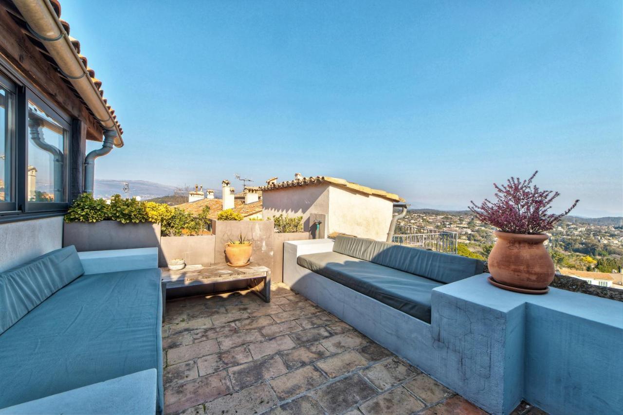 Townhouse Mougins In The Old Village, Fantastic View, Sea And Mountains 外观 照片