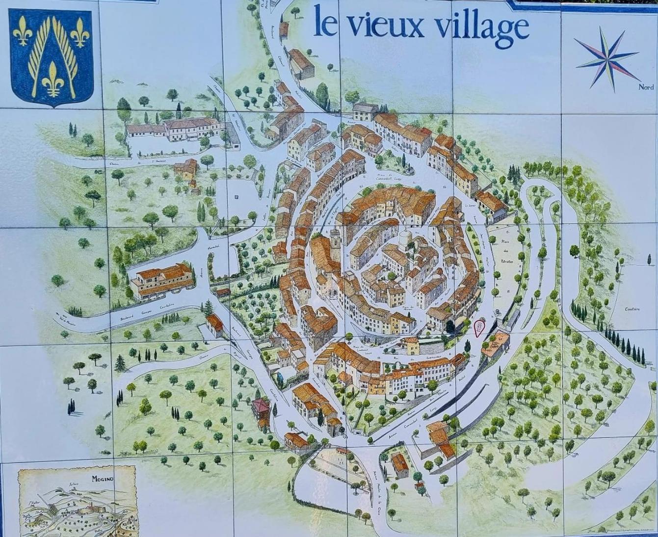 Townhouse Mougins In The Old Village, Fantastic View, Sea And Mountains 外观 照片